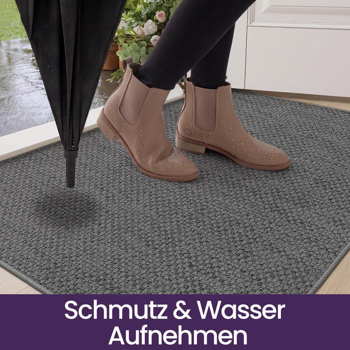 DEXI Schmutzfangmatte Innen 90 x 140 cm, rutschfest Fussmatte waschbar, absorbierend Fussmatte, Dünn