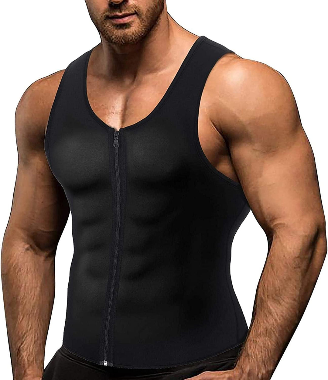 Gotoly Herren Sauna Effekt Anzug Abnehmen Weste Fitness Workout Tank Top Taillenformer Bauchweg Shir