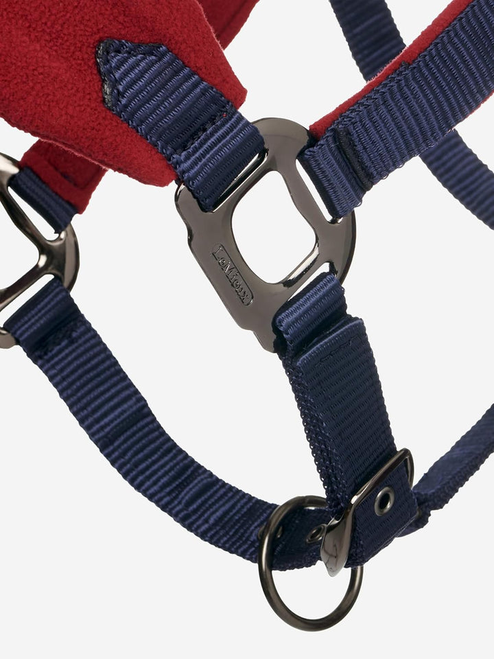 LeMieux Vogue Fleece Headcollar and Leadrope Halfter, Cob Burgunderrot/Marineblau