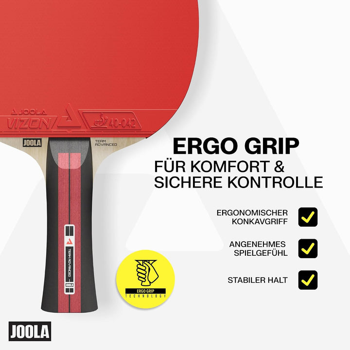JOOLA Team Advanced Tischtennis Set - 2 Tischtennisschläger + 3 Tischtennisbälle + Tischtennishülle