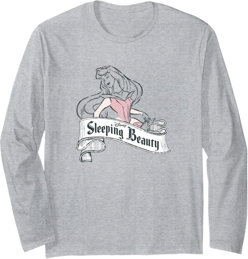 Disney Sleeping Beauty Aurora Sketch Portrait Logo Langarmshirt