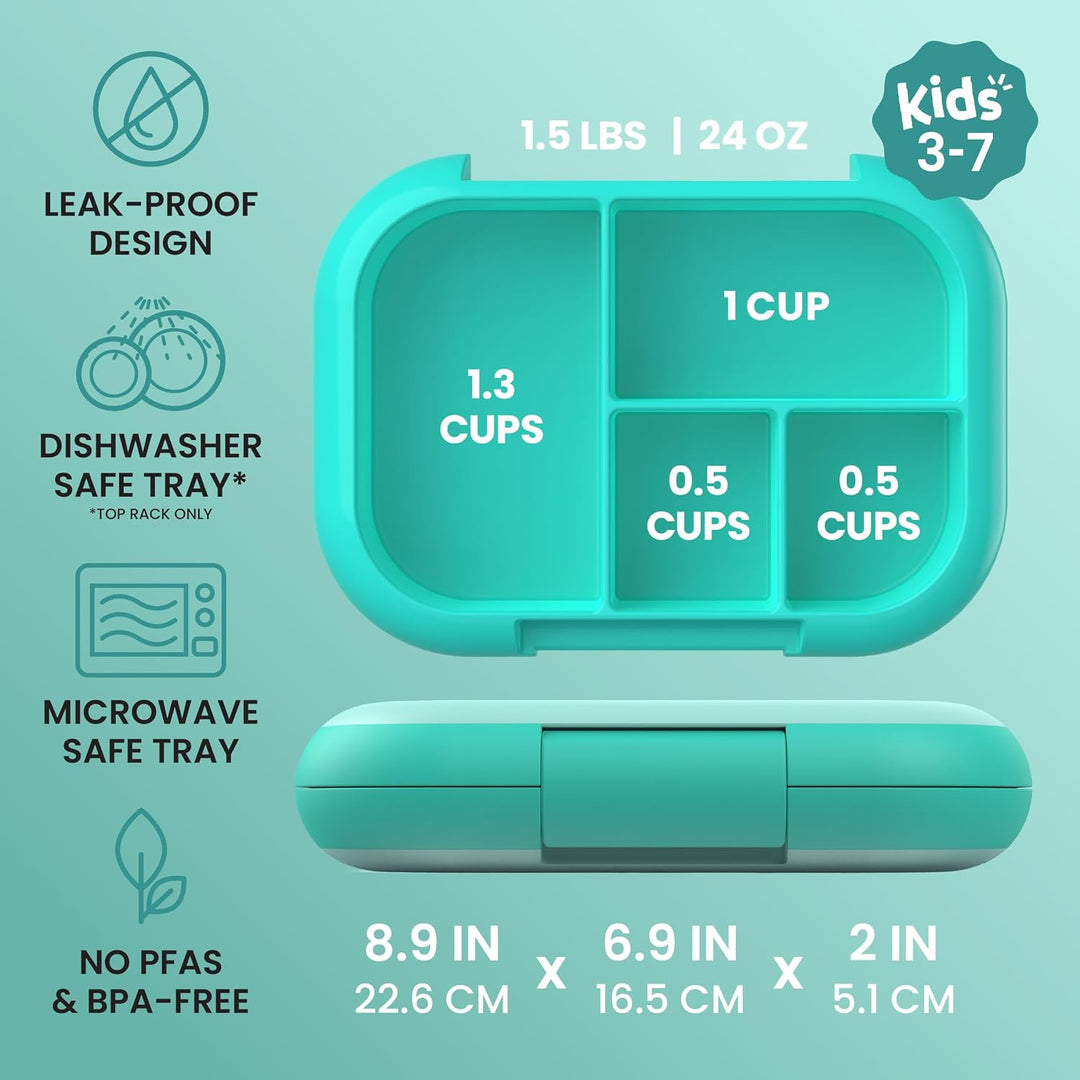 Bentgo® Kids Chill Lunchbox – Bento-Style Lunch-Lösung mit 4 Fächern und herausnehmbarem Eisbeutel f