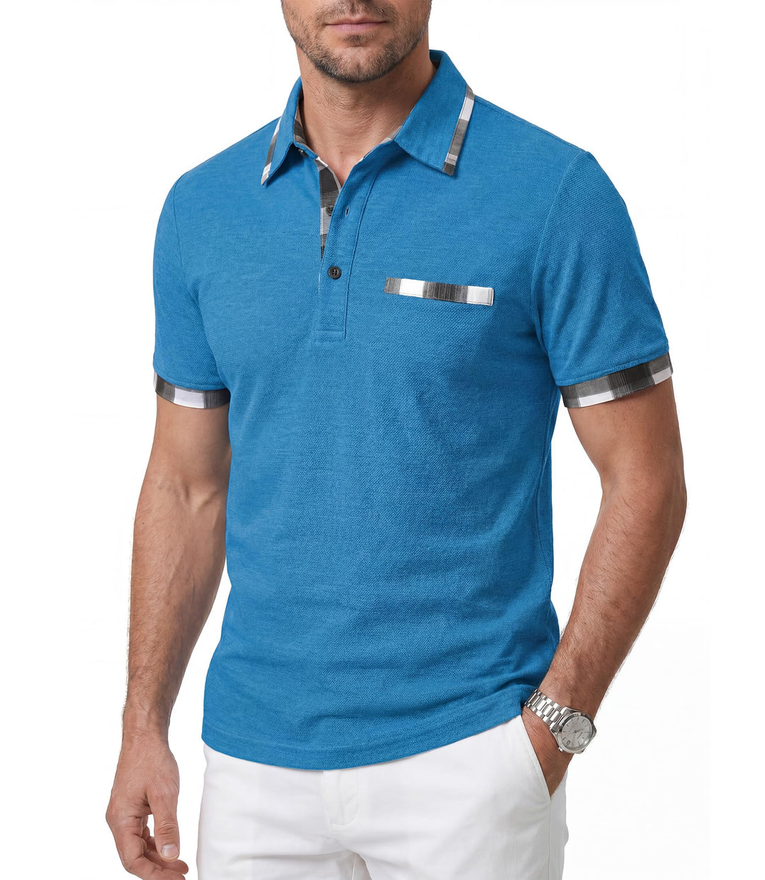 GLESTORE Herren Poloshirt Kurzarm Golf Polohemd mit Knopfleiste Atmungsaktives Freizeit Tshirt für S