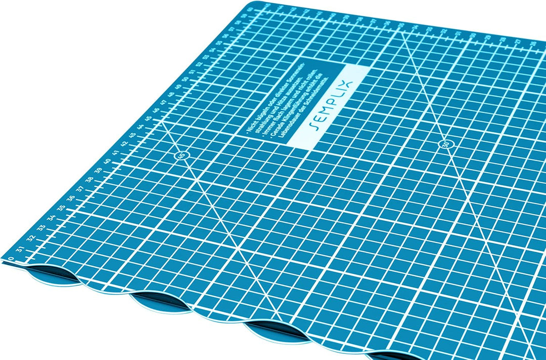 SEMPLIX Schneidematte A2 selbstheilend faltbar 60 x 45 cm (Petrol) | Selbstheilende faltbare Schneid