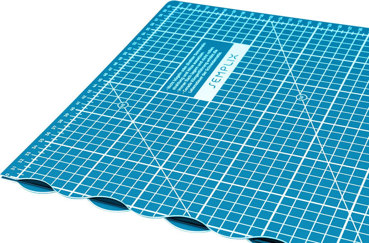SEMPLIX Schneidematte A2 selbstheilend faltbar 60 x 45 cm (Petrol) | Selbstheilende faltbare Schneid