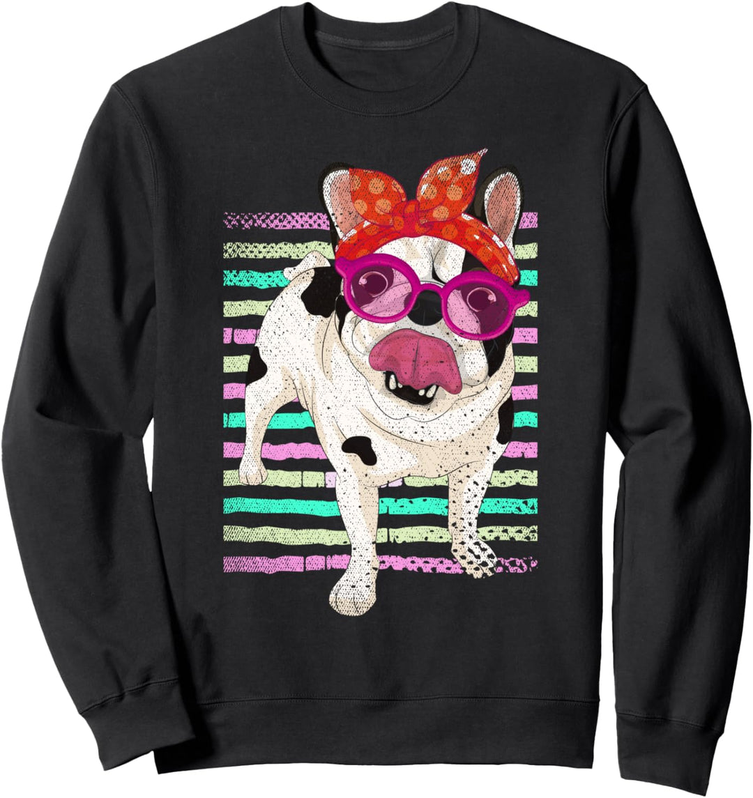 Retro Sonnenbrillen Frenchie Cooles Französische Bulldogge Sweatshirt