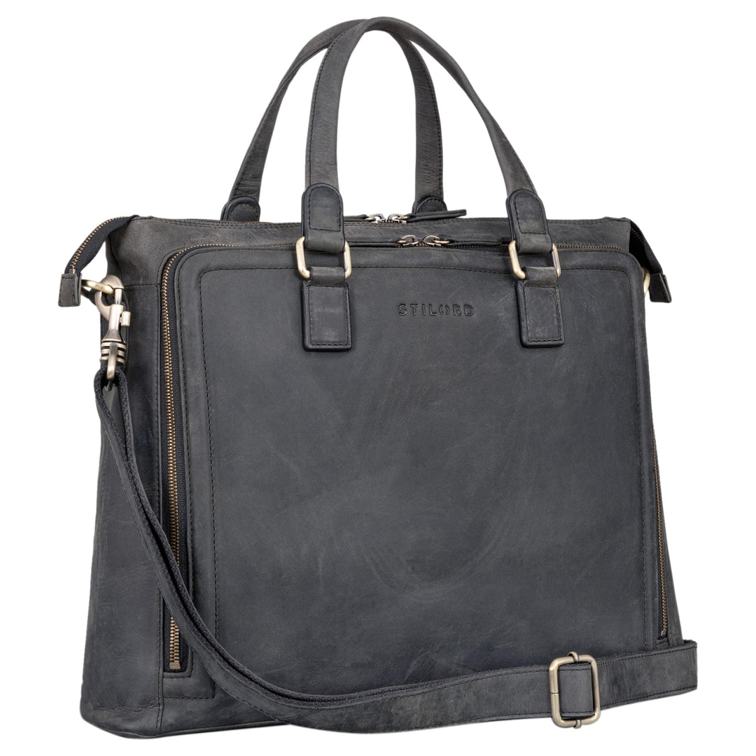 STILORD 'Claire' Businesstasche Damen Leder 15 Zoll Laptoptasche DIN A4 Aktentasche Umhängetasche un