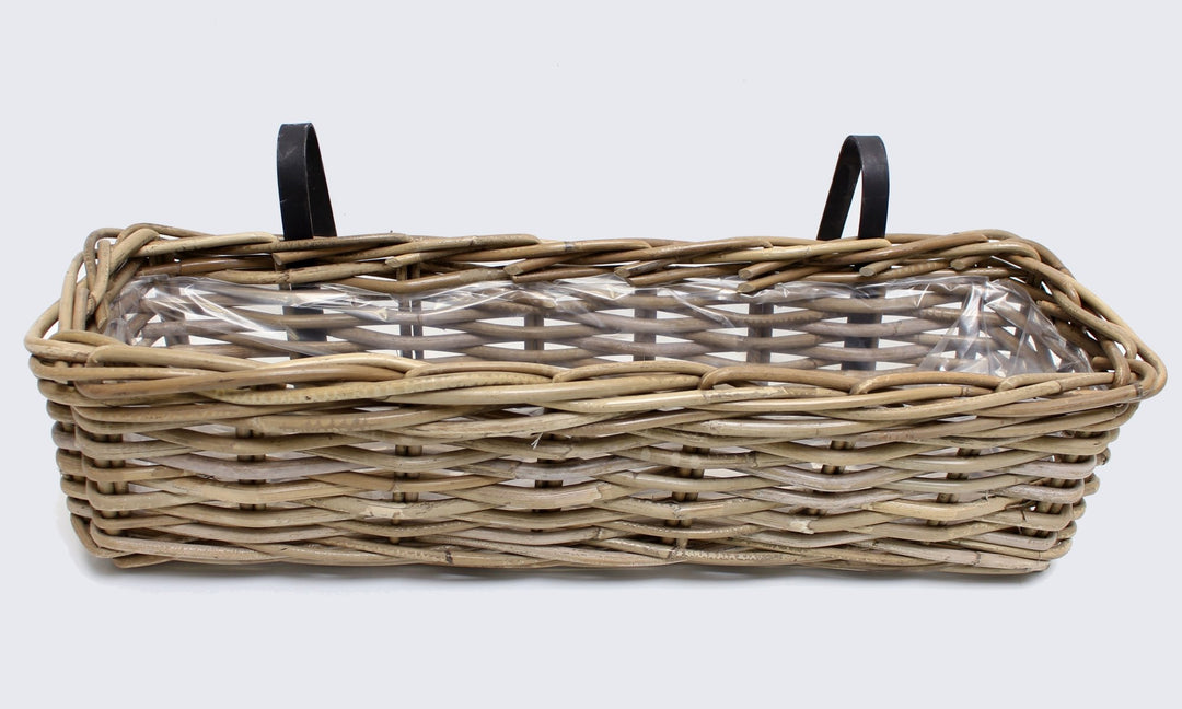 Blumenkasten, Balkontopf, Balkonpflanzer "Rattan", gross 58 x 18 x 14 cm