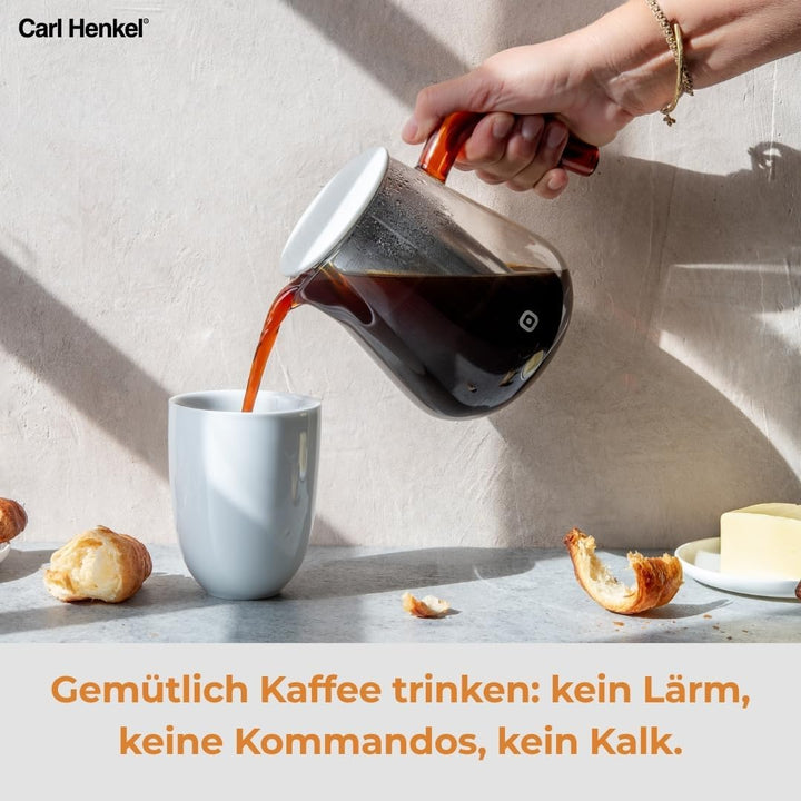 Carl Henkel - ARCA X-Tract Brew Kaffee Dauerfilter 0,5 l mit klarem Griff - Kaffeebereiter für 2-3 T