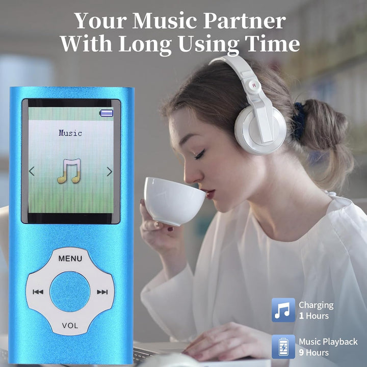 Bluetooth-MP3-Player, 1,8-Zoll-Farbbildschirm, MP3-MP4-Player, Tragbarer Musik-Player, Unterstützt B