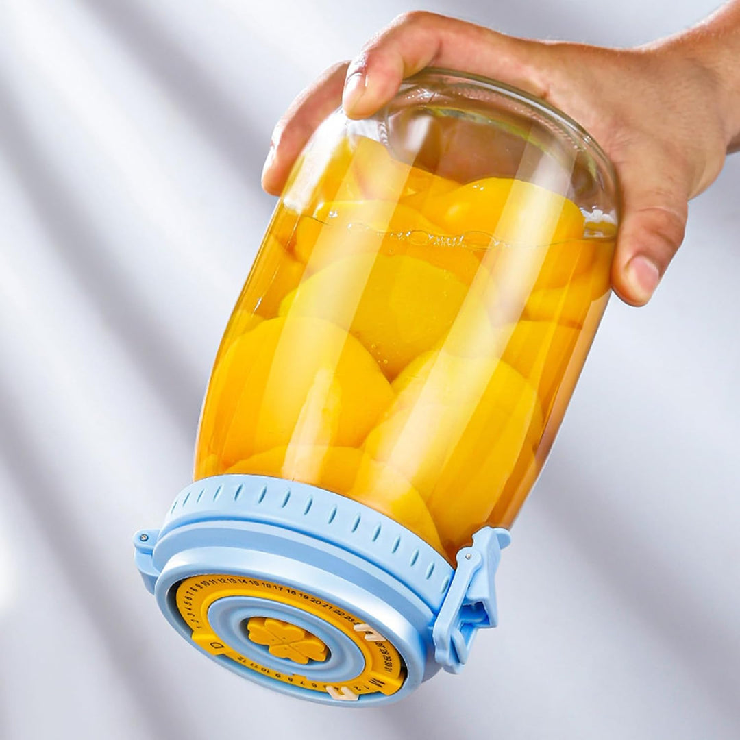 Gärglas 1000 ml mit Datum versehenes Sauerteig Starterglas mit Entlüftungsöffnung Sauerteigglas wied