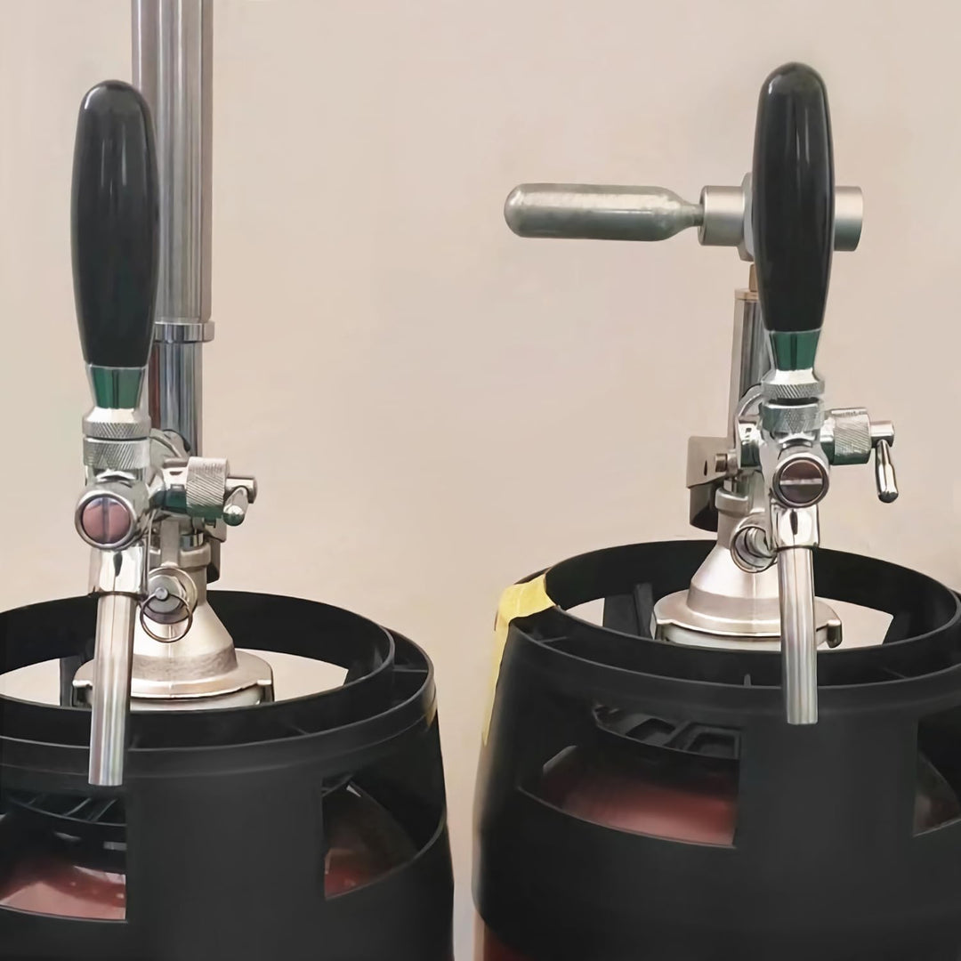 QWORK® Bierfass Kupplung mit Überdruckventil, Typ A, G5/8 Gewinde Bierausgang, G3/4 Gewinde Co²-Ansc