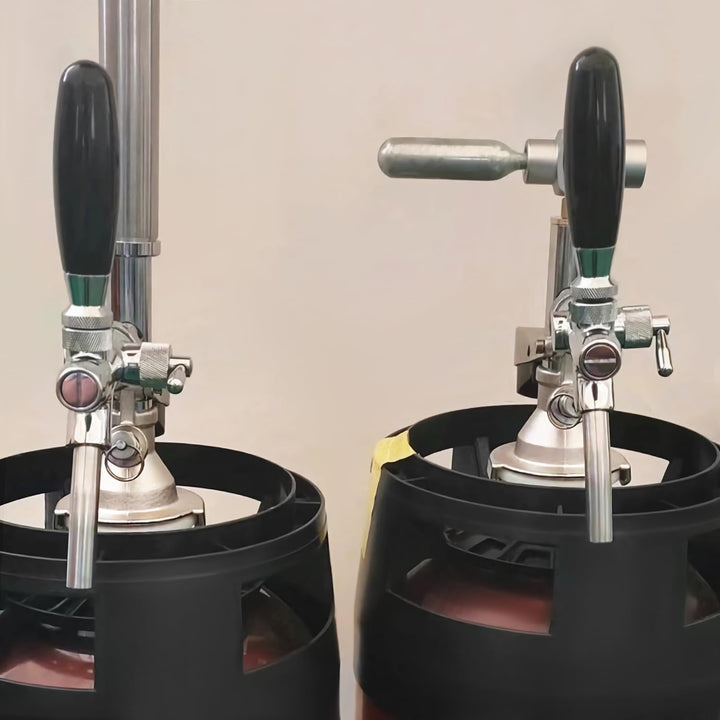 QWORK® Bierfass Kupplung mit Überdruckventil, Typ A, G5/8 Gewinde Bierausgang, G3/4 Gewinde Co²-Ansc