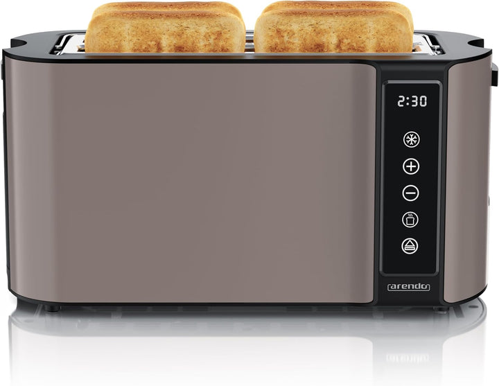 Arendo - Edelstahl Toaster Langschlitz 4 Scheiben- Touchscreen – Doppelwandgehäuse – 1500 W – Integr
