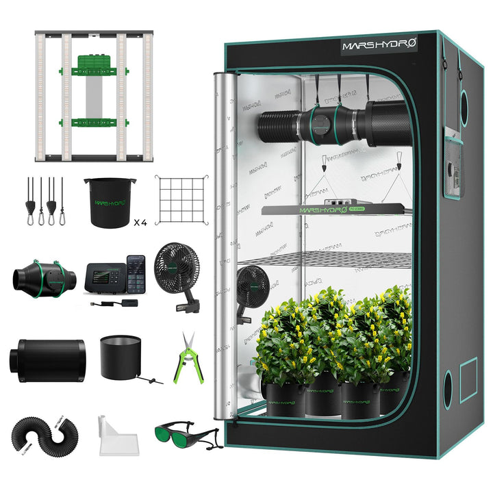MARS HYDRO FC3000 Smart Growzelt Komplettset 100X100X180cm für Indoor-Anbau FC-3000 100x100x180cm wi