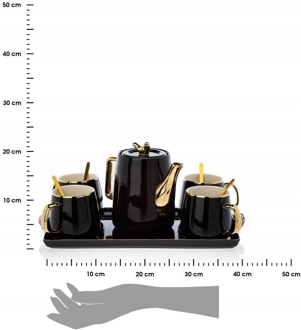 HowHomely Kaffeeservice Porzellan Teeservice 10 Stück - Tee Services Set Kaffeegeschirr für 4 Person