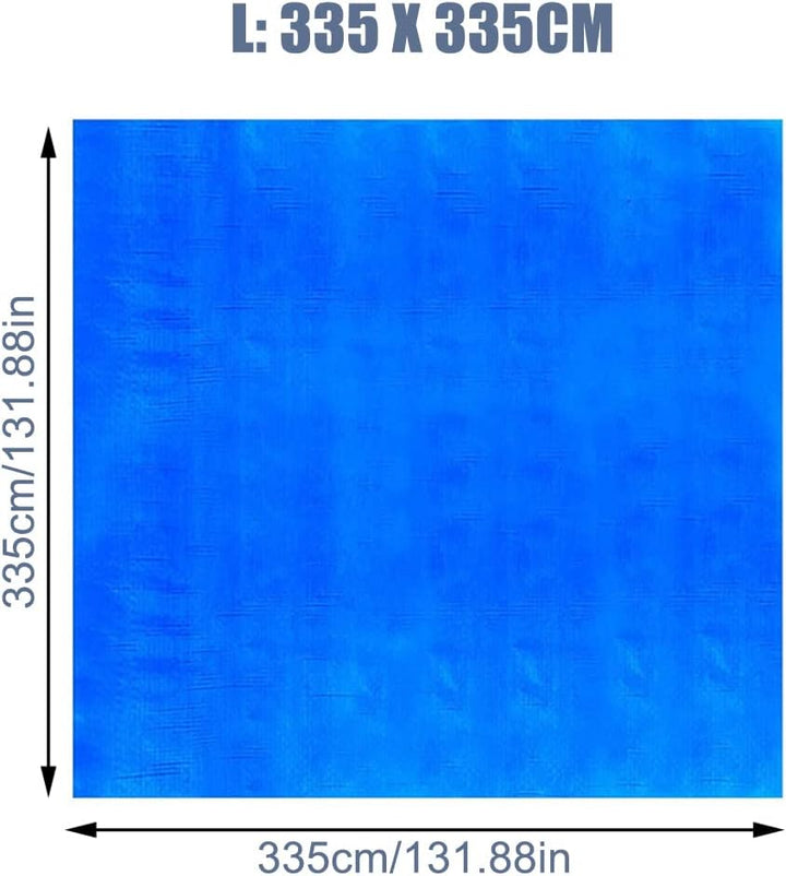 Ruolin Pool Bodenplane Blau, Wasserdichtes Poolunterlage Rechteckig Faltbares Bodenschutzmatte Schwi