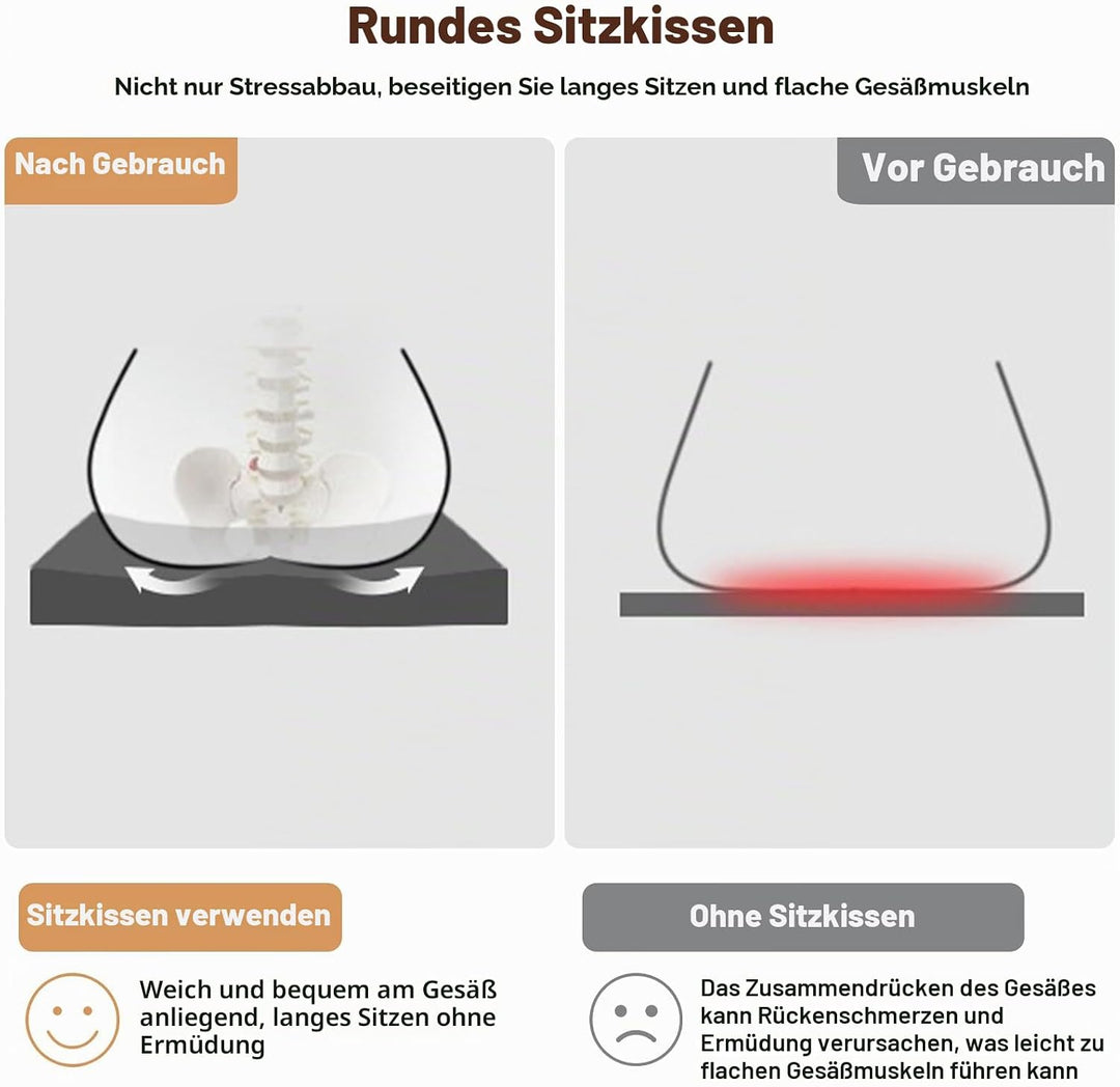 4er Set Stuhlkissen Rund, 40cm Bequemes Sitzkissen Gefüllte Sitzkissen, Runden Bodenkissen Stuhlaufl