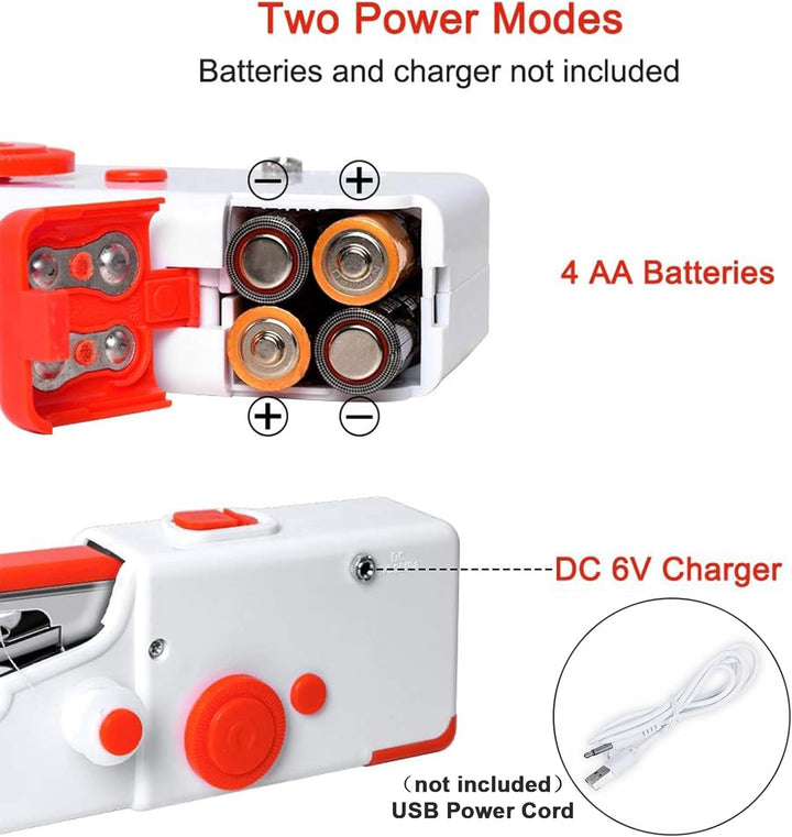 Handnähmaschine, SINZONeu® Mini Elektrische Nähmaschine Tragbar mit Dualem Strom, USB/Batteriebetrie
