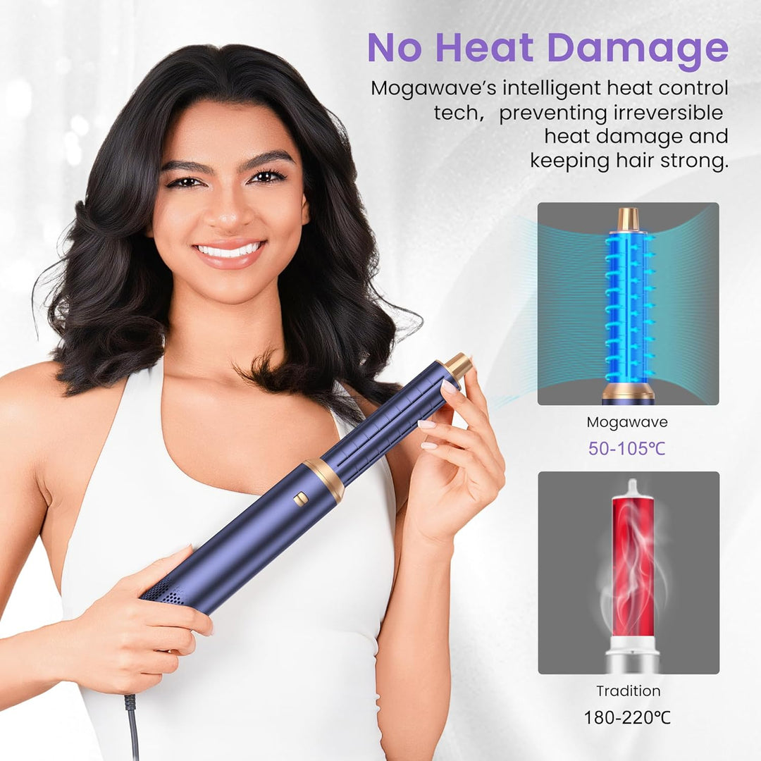 5 in 1 Hairstyler, Airstyler Airbrush Pro 1000w,Föhnbürste Haarstyler, Lockenstab mit Luft Links/Rec