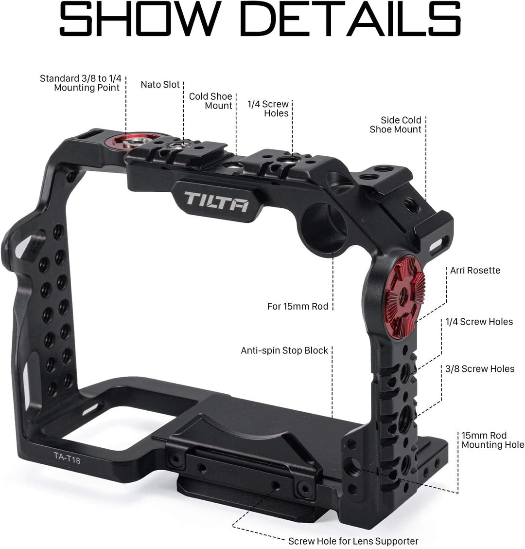 Tilta Full Camera Cage Kompatibel mit Sony a7siii – Schwarz TA-T18-FCC-B