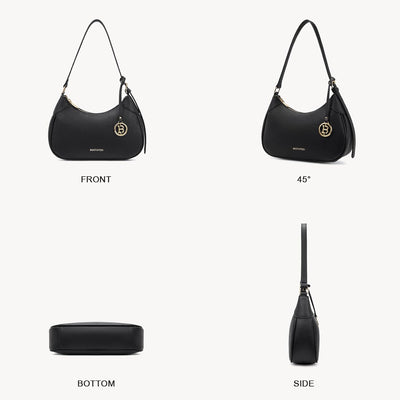 BOSTANTEN Damen Henkeltaschen Klein Handtaschen Schultertasche für Frauen Shopper Tasche Schwarz, Sc
