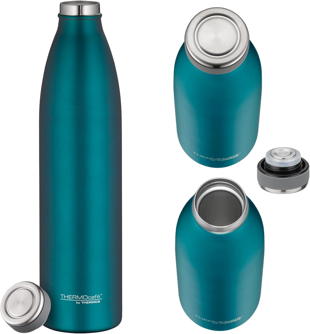 THERMOcafé by THERMOS, Borraccia termica, thermos isolante per bevande 1,00 l, Mat Teal 1,00 l Teal,
