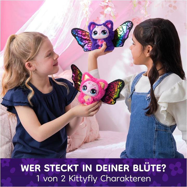 Hatchimals Bloomables Kittyfly, Interaktives Spielzeug mit Überraschung, doppelter Verwandlung und ü