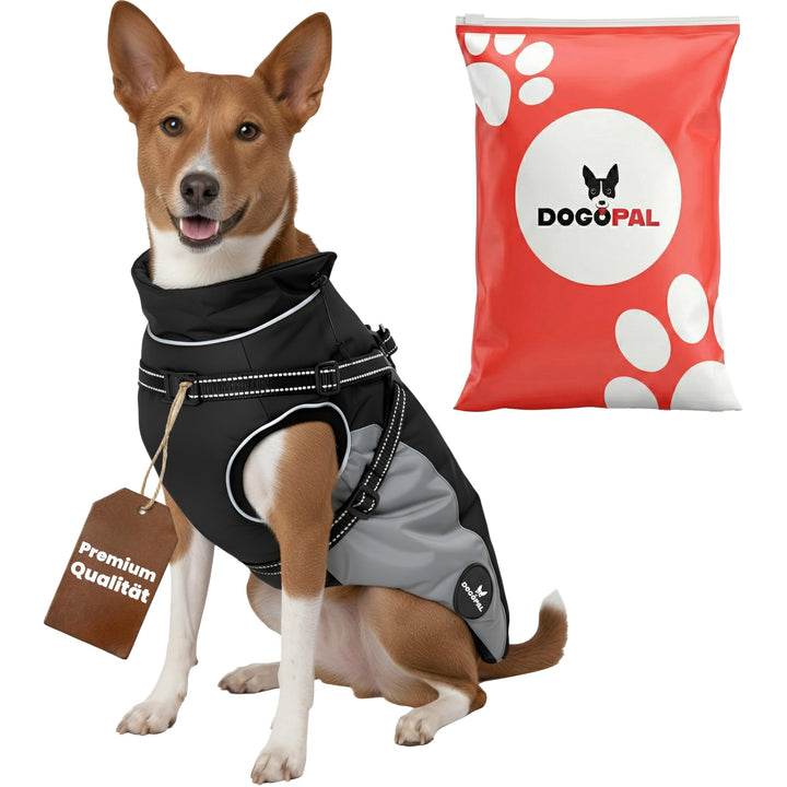 DOGOPAL Regenmantel Hund mit Integriertem Geschirr – Wasserdichter Hunderegenmantel, Winddichter Hun