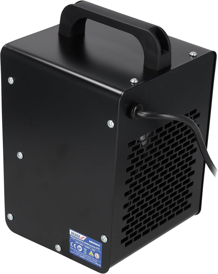 DEDRA Elektrische Heizung Heizfläche 20 m² – Quadratische 2,0 kW, keramisch PTC-Heizelement, für gut