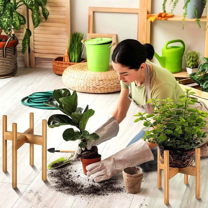 Blumentopfständer, Pflanzenständer Bambus, Pflanzen Hocker, Pflanzenständer Holz, Blumenhocker, Blum