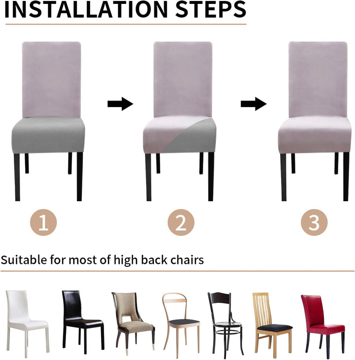 Lydevo Stuhlhussen XL 4er Set Stretch Stuhlhussen Schwingstühle XL für Esszimmerstühle Spandex Unive