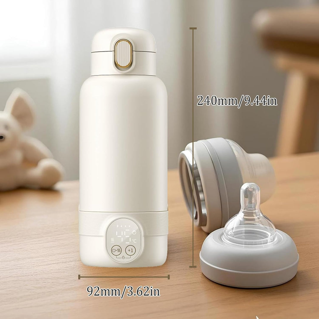 Tragbarer Flaschenwärmer Baby 500ml mit Kindersicherung, Flaschenwärmer Baby Unterwegs, 37 Bis 55 Gr