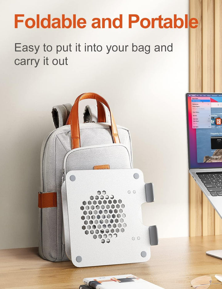 Laptop Ständer mit 360° Drehbarer Basis, Ergonomisch Laptopständer Höhenverstellbar, Laptop Erhoehun
