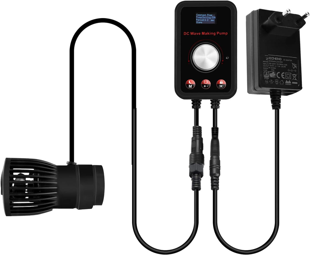 CONQUERALL 28W DC 24V Wave Maker 550-3910GPH Marine Aquarium Reef Powerhead 10-Speed Flow Controllab