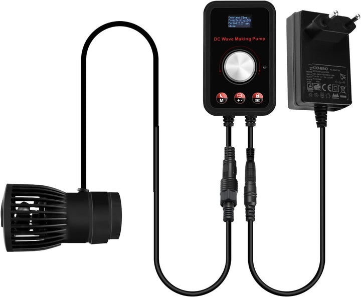 CONQUERALL 28W DC 24V Wave Maker 550-3910GPH Marine Aquarium Reef Powerhead 10-Speed Flow Controllab