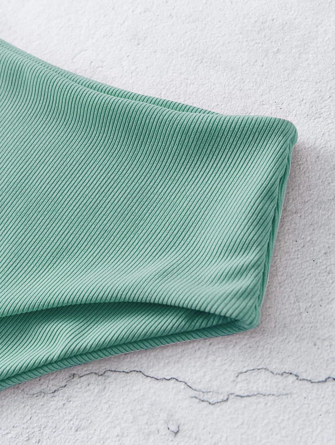 ZAFUL Gerippt Fest Chorhemd Hohes Bein Schnitt Hohe Taille Tankini Set Gepolstert Zwei Stücke Badean