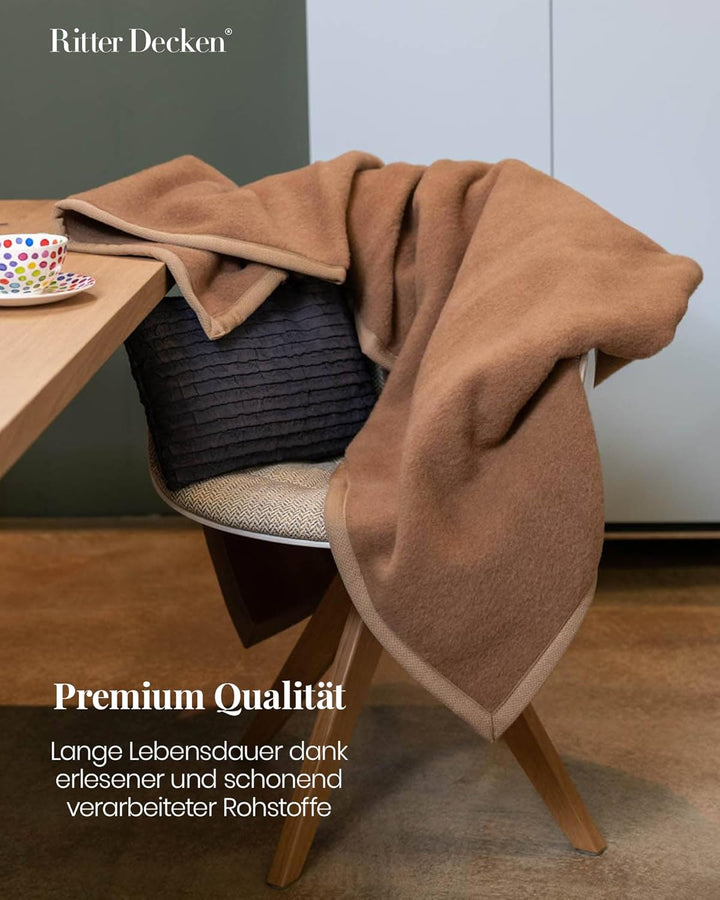 Ritter Decken Kamelhaardecke „Mandarin 150 x 200 cm Kamel (ungefärbt) aus 50% Kamelhaar und 50% Schu
