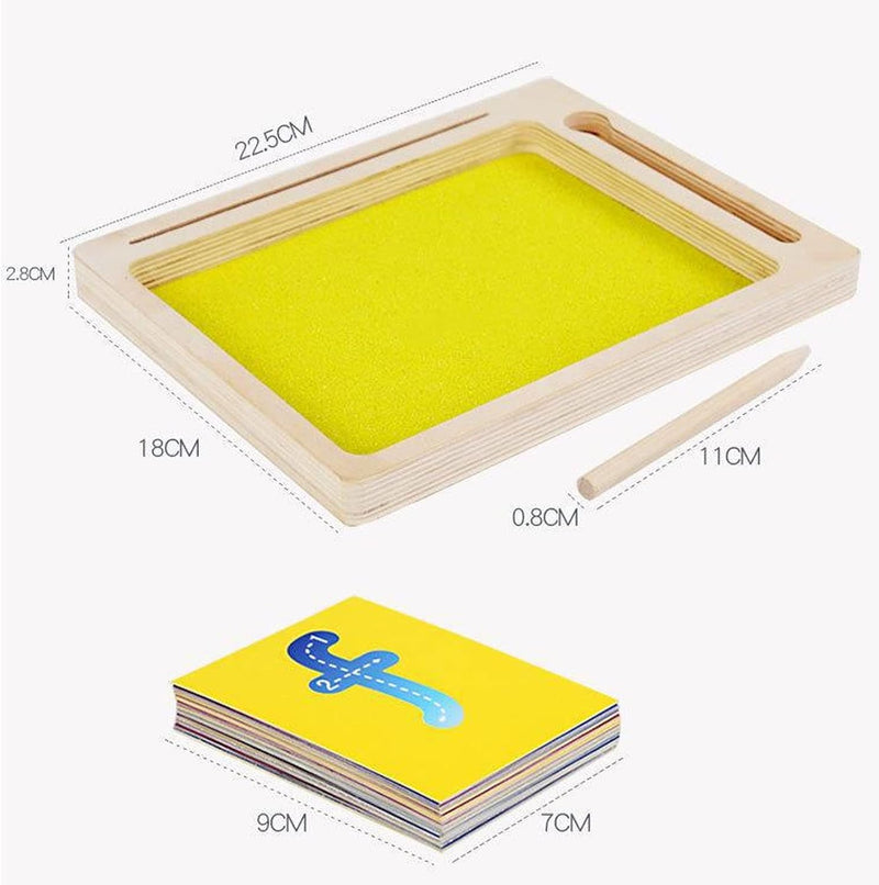 RiToEasysports Kid Sand Painting Board, Sand Tracing Tray Soft mit 36 Karten Holzstift Zeichenbrett