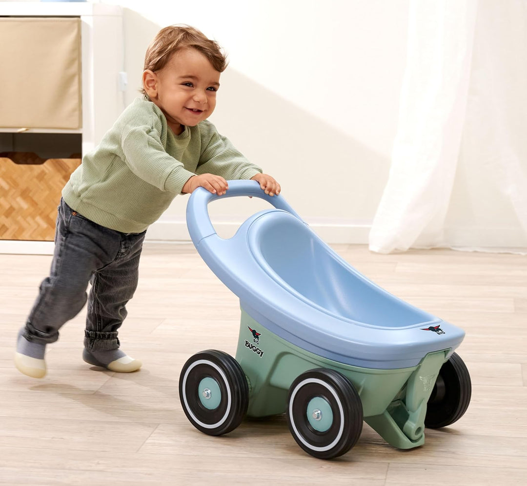 Big Buggy 3-in-1 Lauflernwagen mit Verstellbarer Bremsfunktion, Anhänger, inklusive 4 Flüsterräder,
