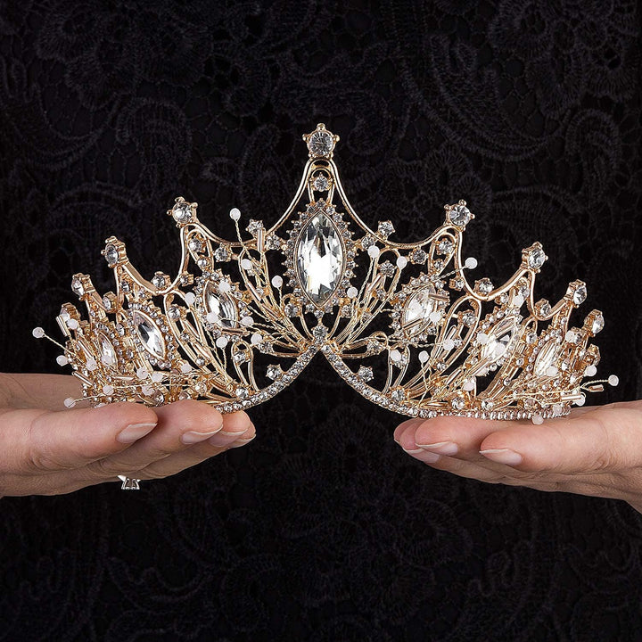 Moonight Wedding Crown for Bride Rhinestone Princess Tiara for Women Prom Queen Crown Pageant-Bridal