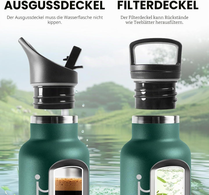 HoneyHolly Thermosflasche, 500ML BPA-Frei, Trinkflasche Edelstahl, Auslaufsichere Isolierflasche Dop