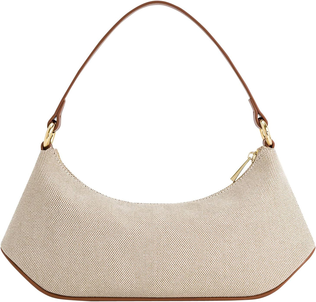 JW PEI Lily Damen Schultertasche Braunes Canvas, Braunes Canvas