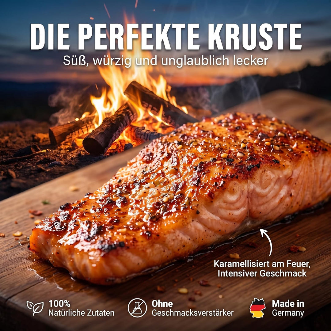 WAT NE WÜRZE Flammlachs Gewürz 300 g | Gewürzmischung für Lachs am Feuer, Fisch, Stremellachs & Stec