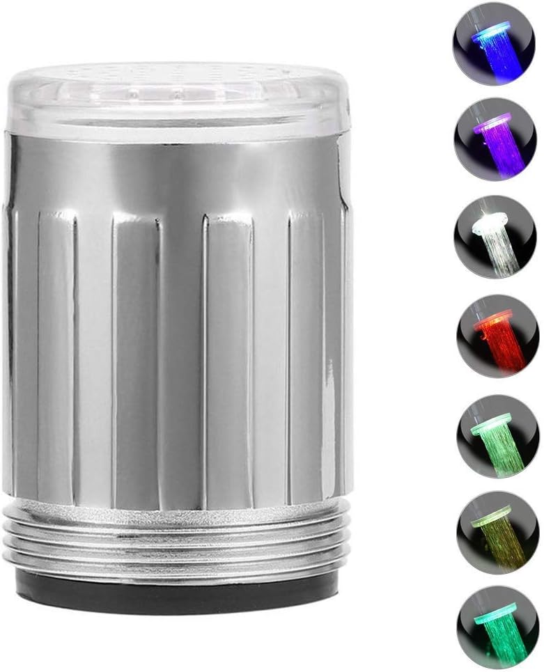 3-Farben temperaturempfindliche Farbverlauf LED-Licht Küche Bad Wasserhahn Wasser Duschkopf Kinder H