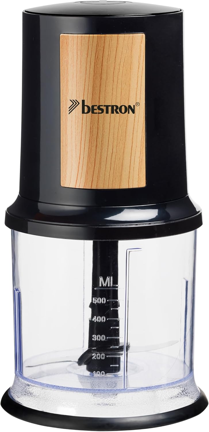 Bestron elektrischer Multi-Zerkleinerer, Universalzerkleinerer mit zwei Schneidemessern & 500ml Kapa