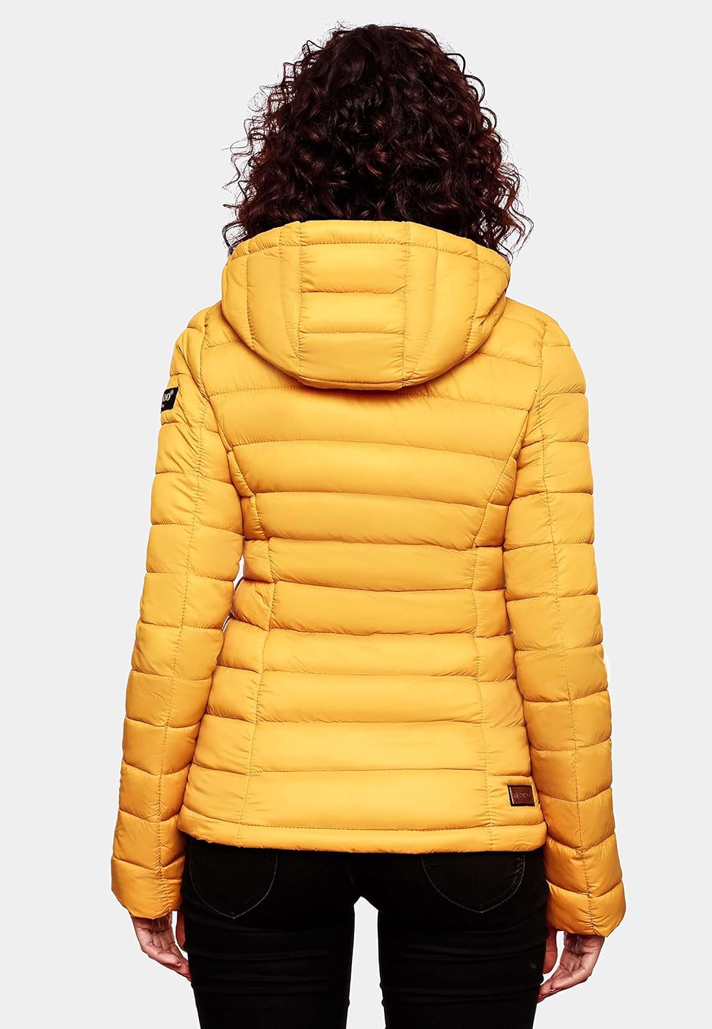 MARIKOO Damen Übergangsjacke leichte Steppjacke kurz mit Kapuze Lucy XS-3XL XS Gelb, XS Gelb
