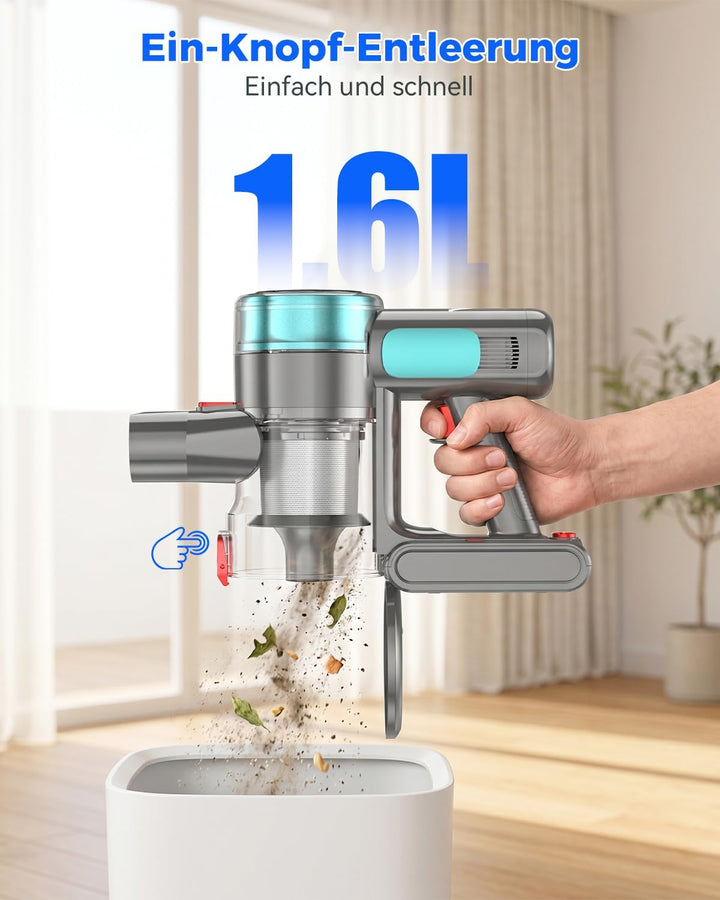 aonus A10 Akku Staubsauger, 55000Pa 500W 70Min Laufzeit Akkustaubsauger Kabellos mit LED Display, Se