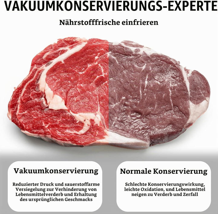 Vakuumiergerät, 5 in 1 Vakuumierer Folienschweissgerät mit 10 Vakuumierbeutel, Automatischer Lebensm