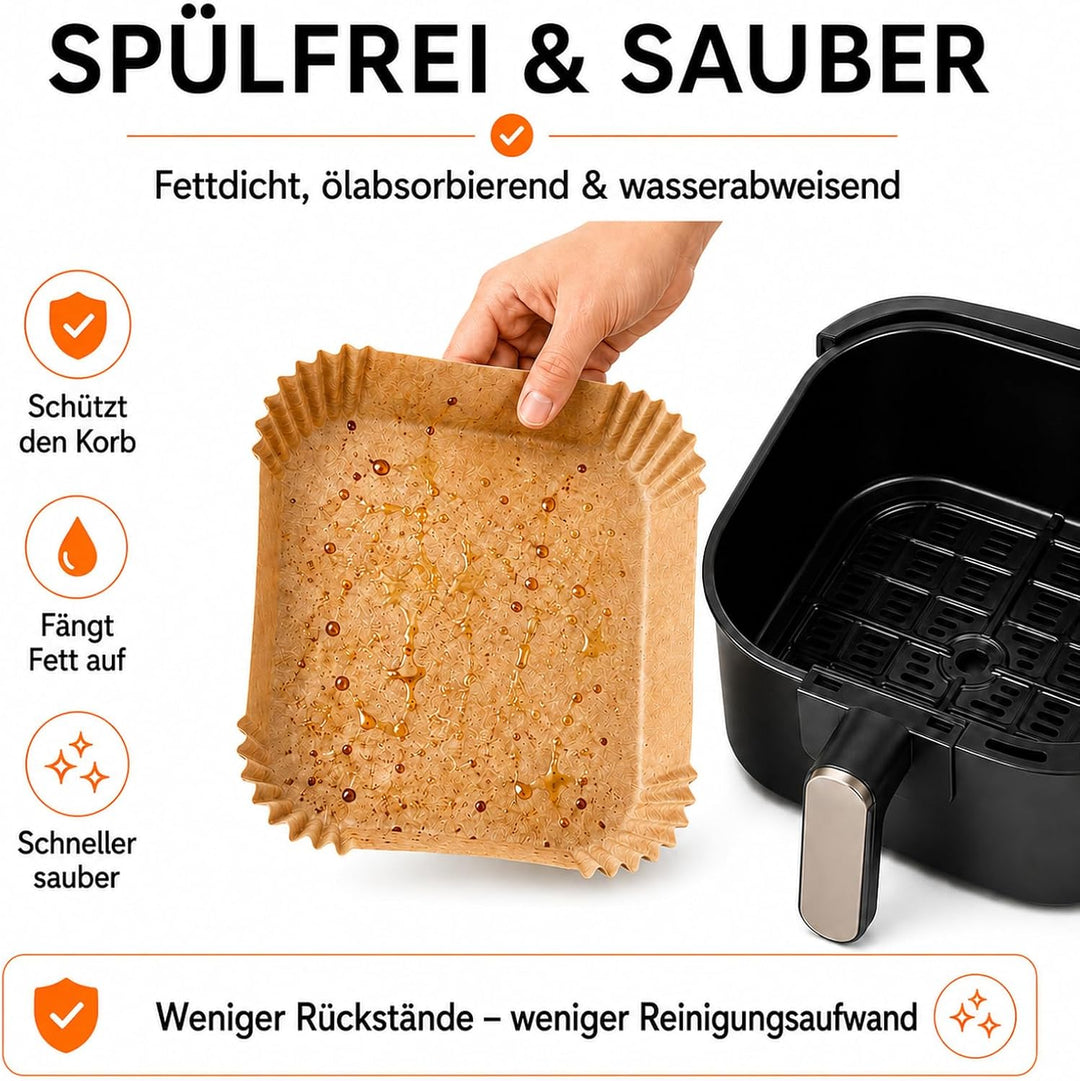 240 Stück Airfryer Backpapier kompatibel mit Philips Airfryer 4000 Series NA460/NA462 10 L – Heisslu